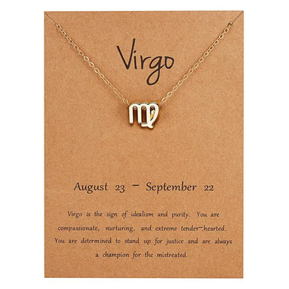 Zodiac Sign Constellation Pendant Choker Charm Necklace