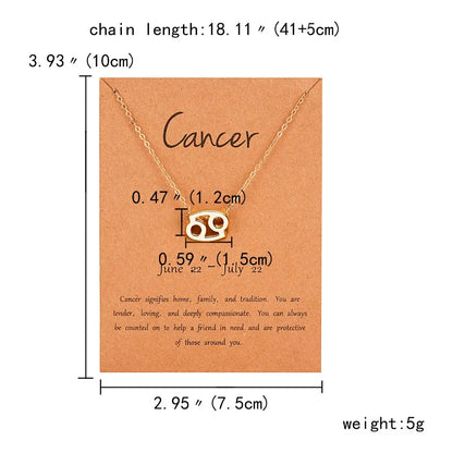Zodiac Sign Constellation Pendant Choker Charm Necklace