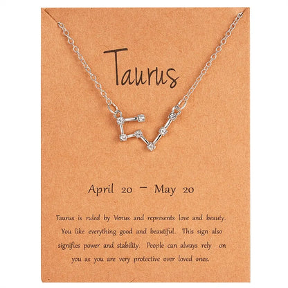 Zodiac Sign Constellation Pendant Choker Charm Necklace