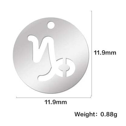Zodiac Sign Stainless Steel Charm Pendant