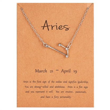 Zodiac Sign Constellation Pendant Choker Charm Necklace