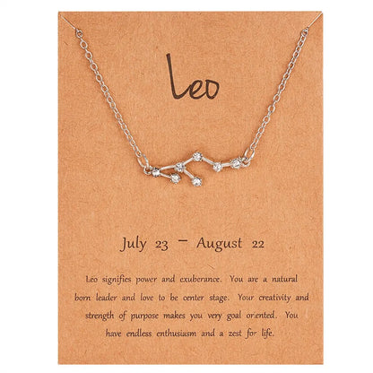 Zodiac Sign Constellation Pendant Choker Charm Necklace