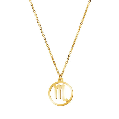 Zodiac Pendant Stainless Steel Necklace