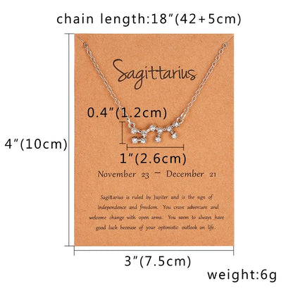 Zodiac Sign Constellation Pendant Choker Charm Necklace