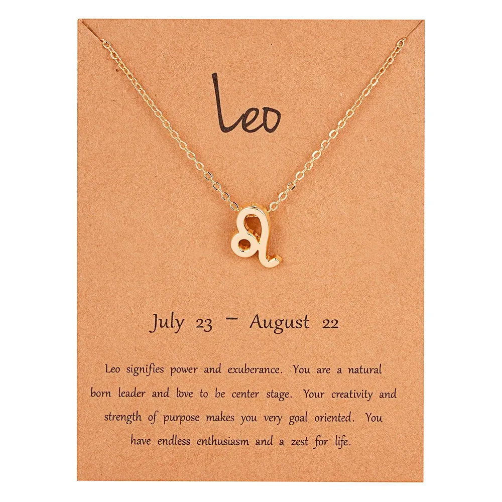 Zodiac Sign Constellation Pendant Choker Charm Necklace