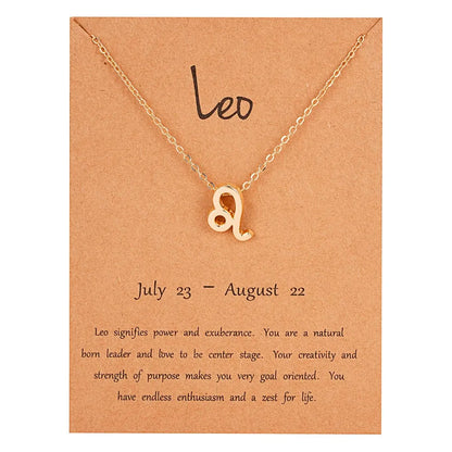 Zodiac Sign Constellation Pendant Choker Charm Necklace