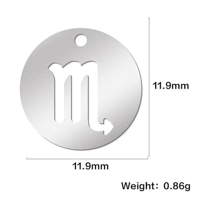 Zodiac Sign Stainless Steel Charm Pendant