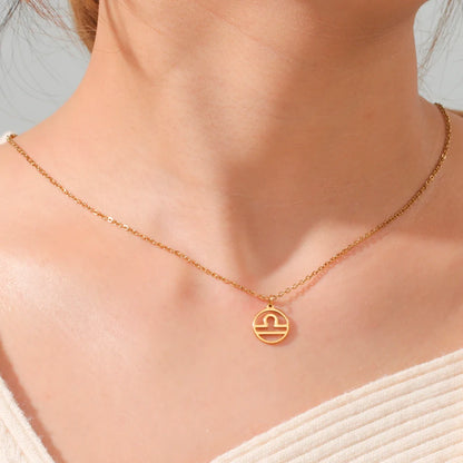 Zodiac Pendant Stainless Steel Necklace