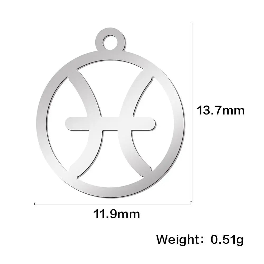 Zodiac Sign Stainless Steel Charm Pendant