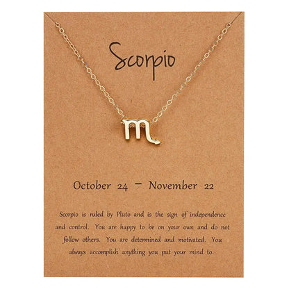Zodiac Sign Constellation Pendant Choker Charm Necklace