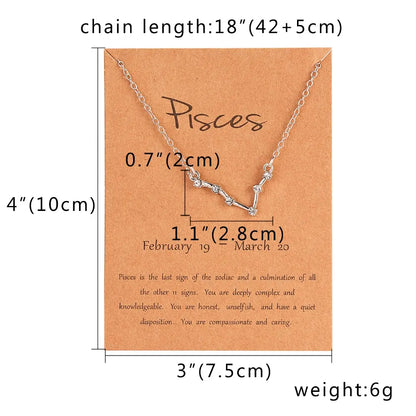 Zodiac Sign Constellation Pendant Choker Charm Necklace