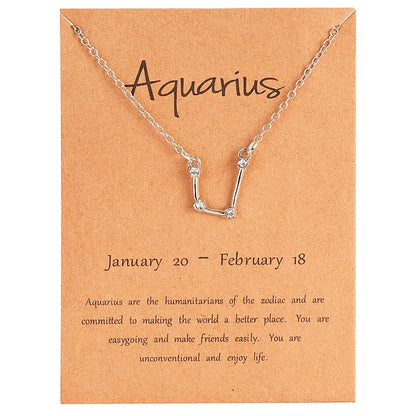 Zodiac Sign Constellation Pendant Choker Charm Necklace