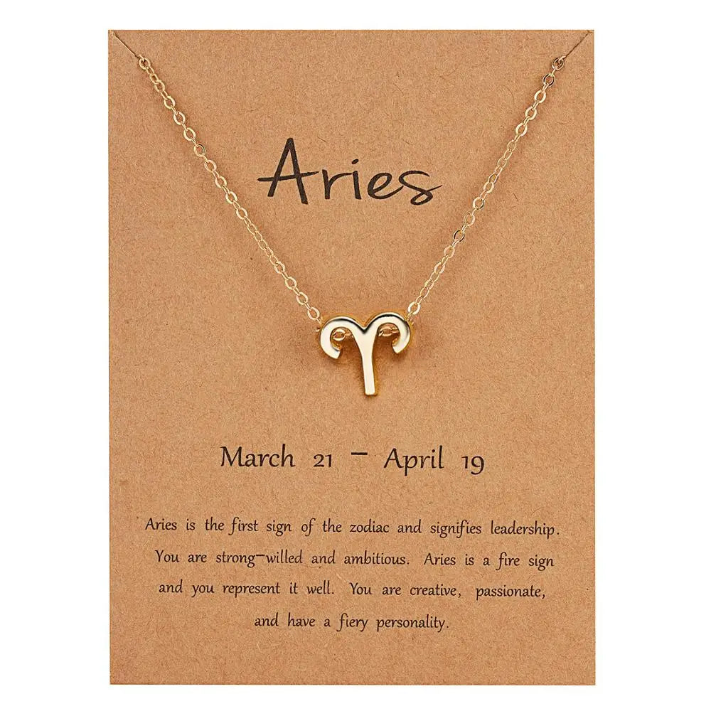 Zodiac Sign Constellation Pendant Choker Charm Necklace