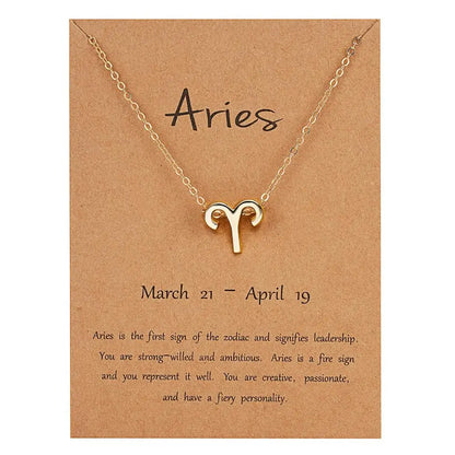 Zodiac Sign Constellation Pendant Choker Charm Necklace