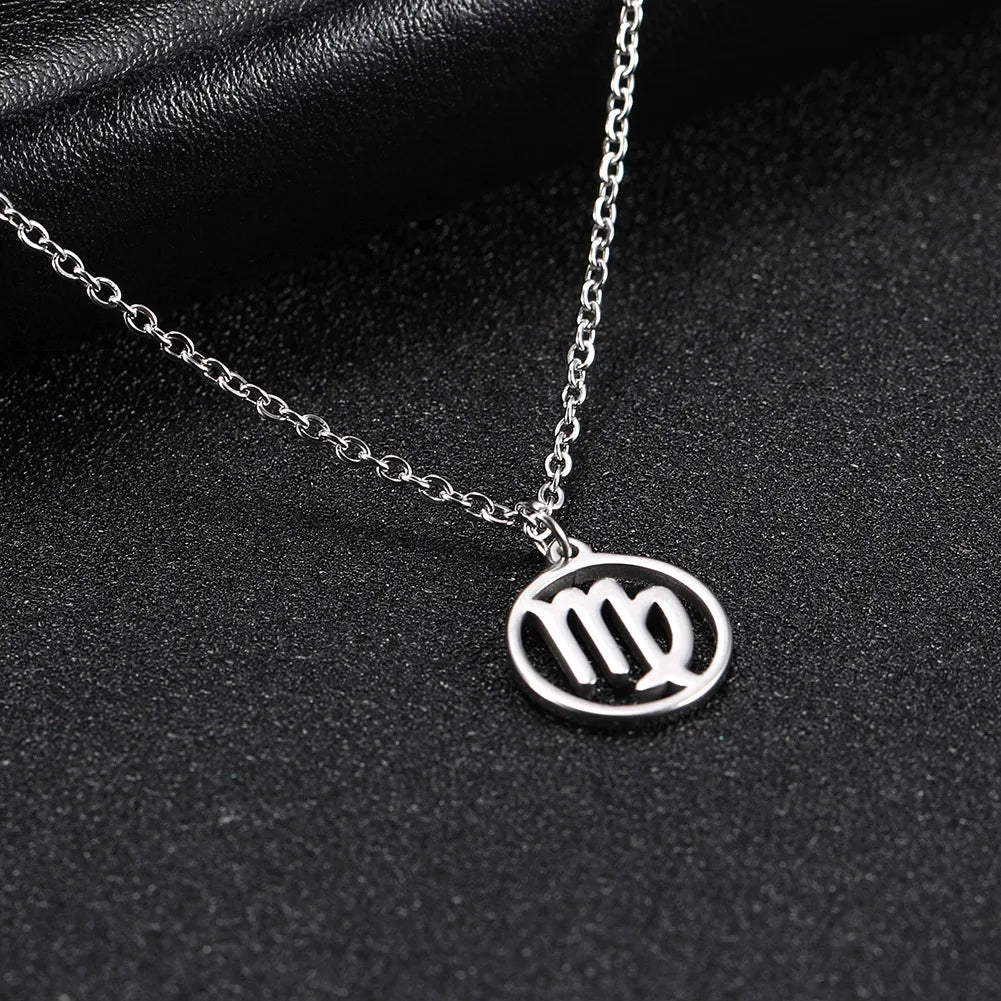 Zodiac Pendant Stainless Steel Necklace