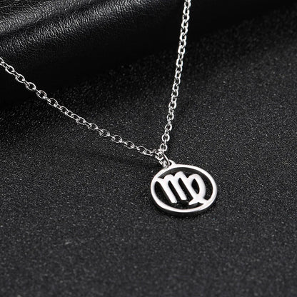 Zodiac Pendant Stainless Steel Necklace