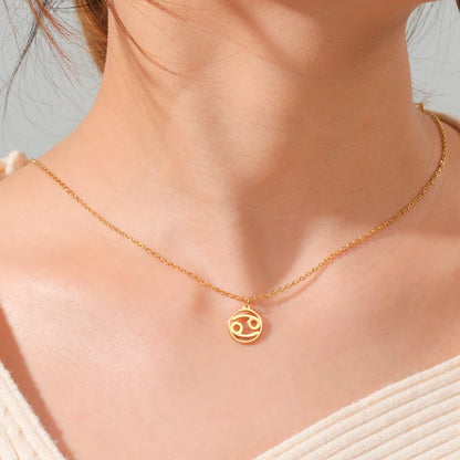 Zodiac Pendant Stainless Steel Necklace