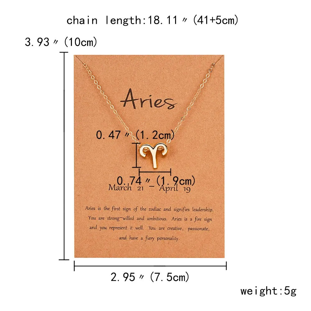 Zodiac Sign Constellation Pendant Choker Charm Necklace