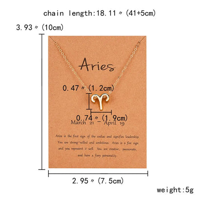 Zodiac Sign Constellation Pendant Choker Charm Necklace