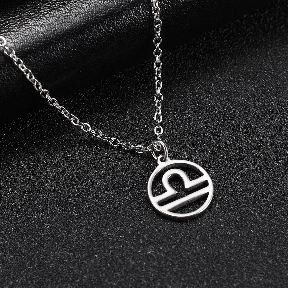 Zodiac Pendant Stainless Steel Necklace