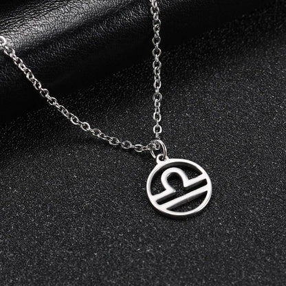 Zodiac Pendant Stainless Steel Necklace