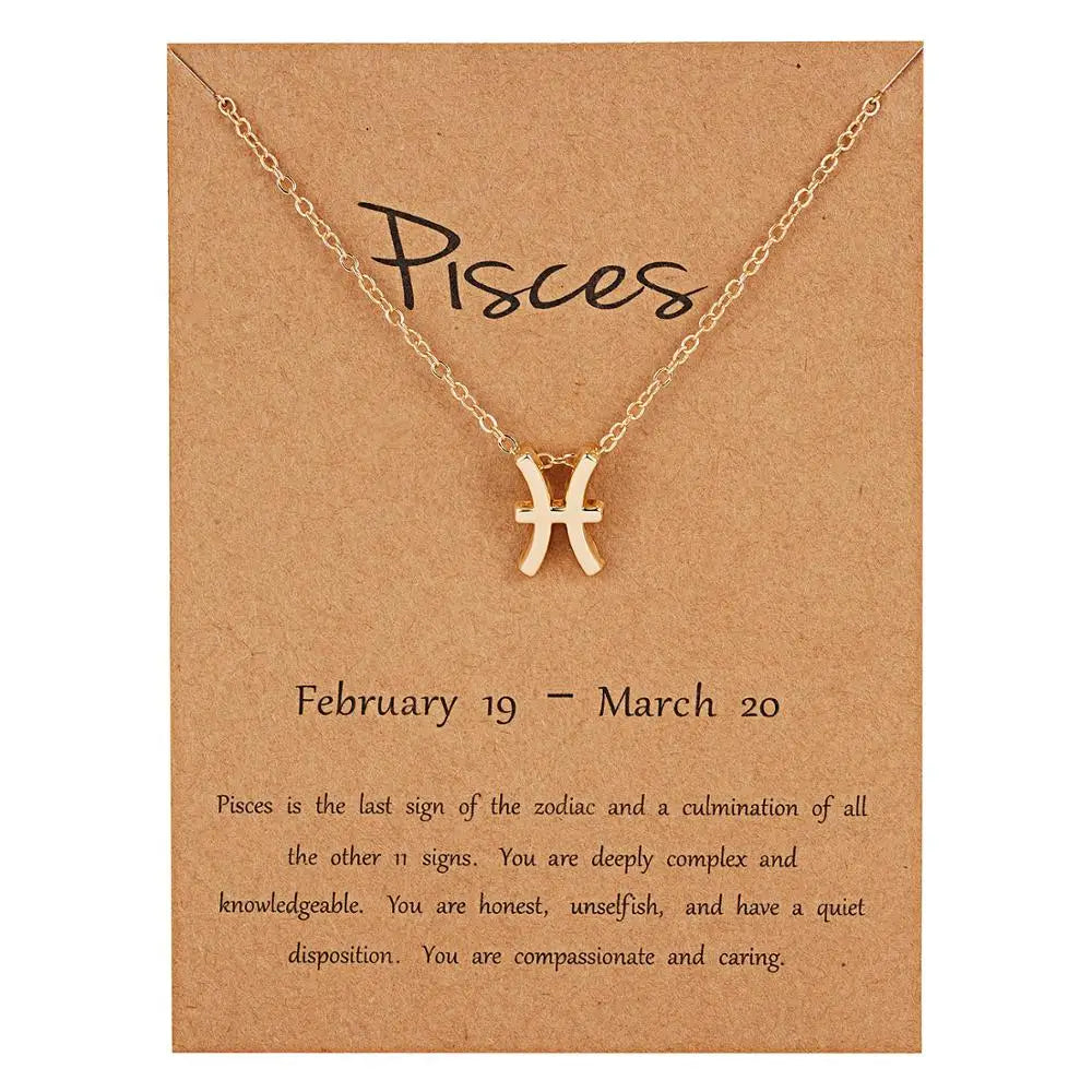 Zodiac Sign Constellation Pendant Choker Charm Necklace