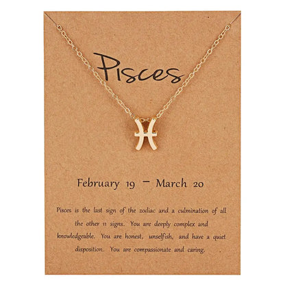 Zodiac Sign Constellation Pendant Choker Charm Necklace