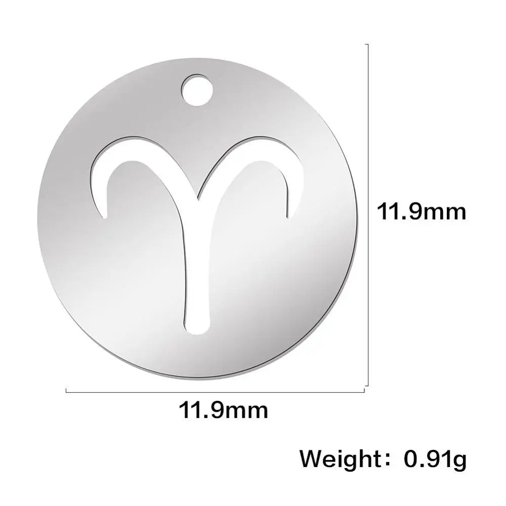Zodiac Sign Stainless Steel Charm Pendant