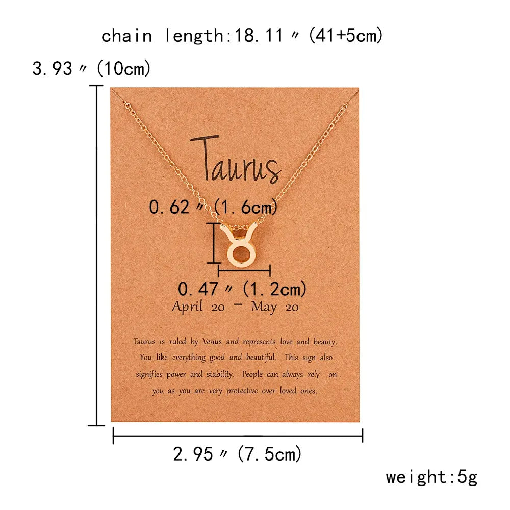 Zodiac Sign Constellation Pendant Choker Charm Necklace