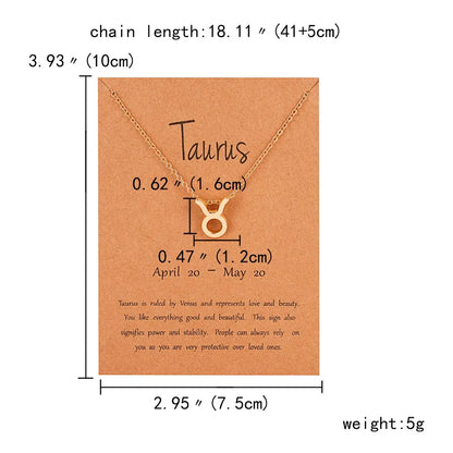 Zodiac Sign Constellation Pendant Choker Charm Necklace