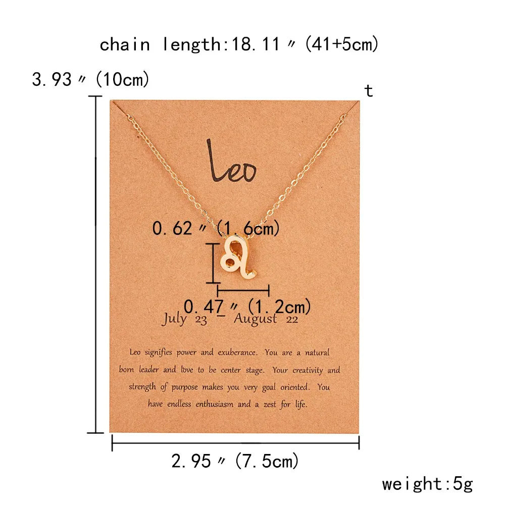 Zodiac Sign Constellation Pendant Choker Charm Necklace