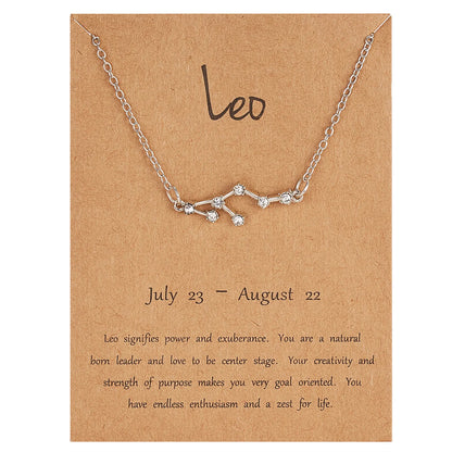 Zodiac Sign Constellation Pendant Choker Charm Necklace