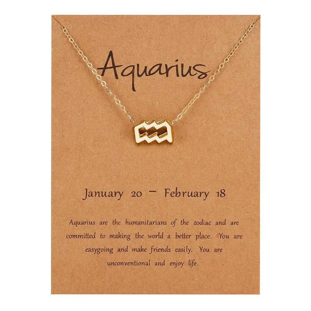 Zodiac Sign Constellation Pendant Choker Charm Necklace