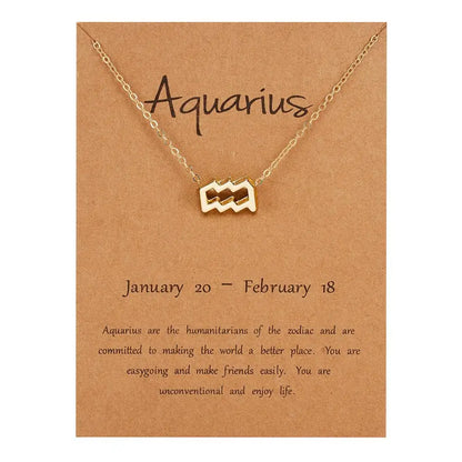 Zodiac Sign Constellation Pendant Choker Charm Necklace