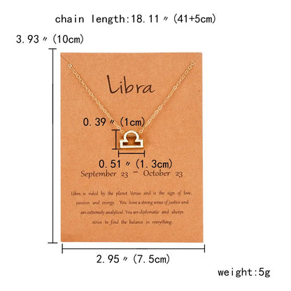 Zodiac Sign Constellation Pendant Choker Charm Necklace