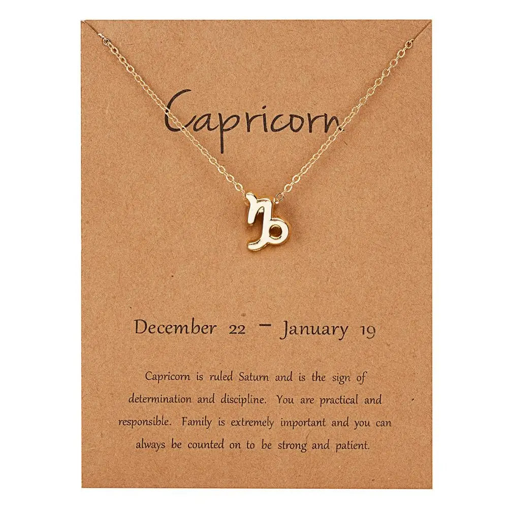 Zodiac Sign Constellation Pendant Choker Charm Necklace