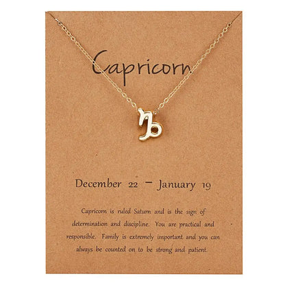 Zodiac Sign Constellation Pendant Choker Charm Necklace