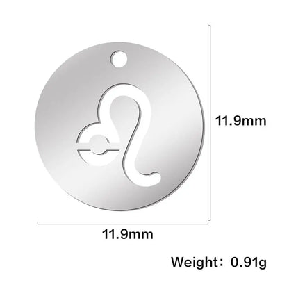 Zodiac Sign Stainless Steel Charm Pendant