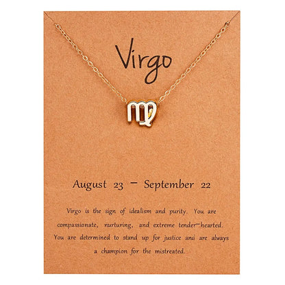 Zodiac Sign Constellation Pendant Choker Charm Necklace