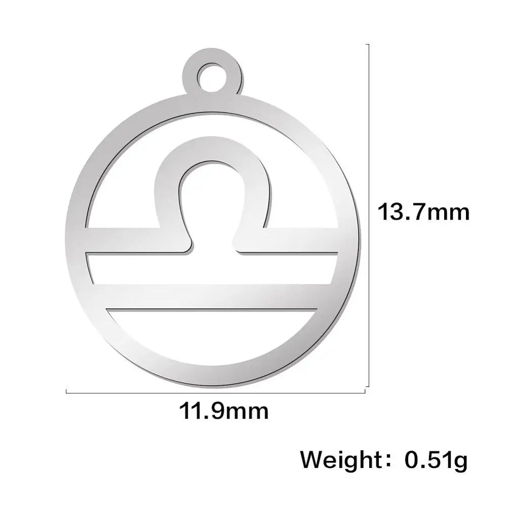 Zodiac Sign Stainless Steel Charm Pendant