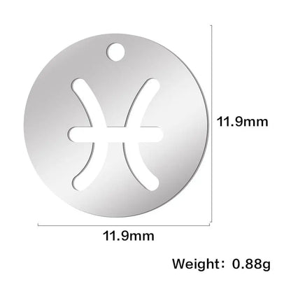 Zodiac Sign Stainless Steel Charm Pendant