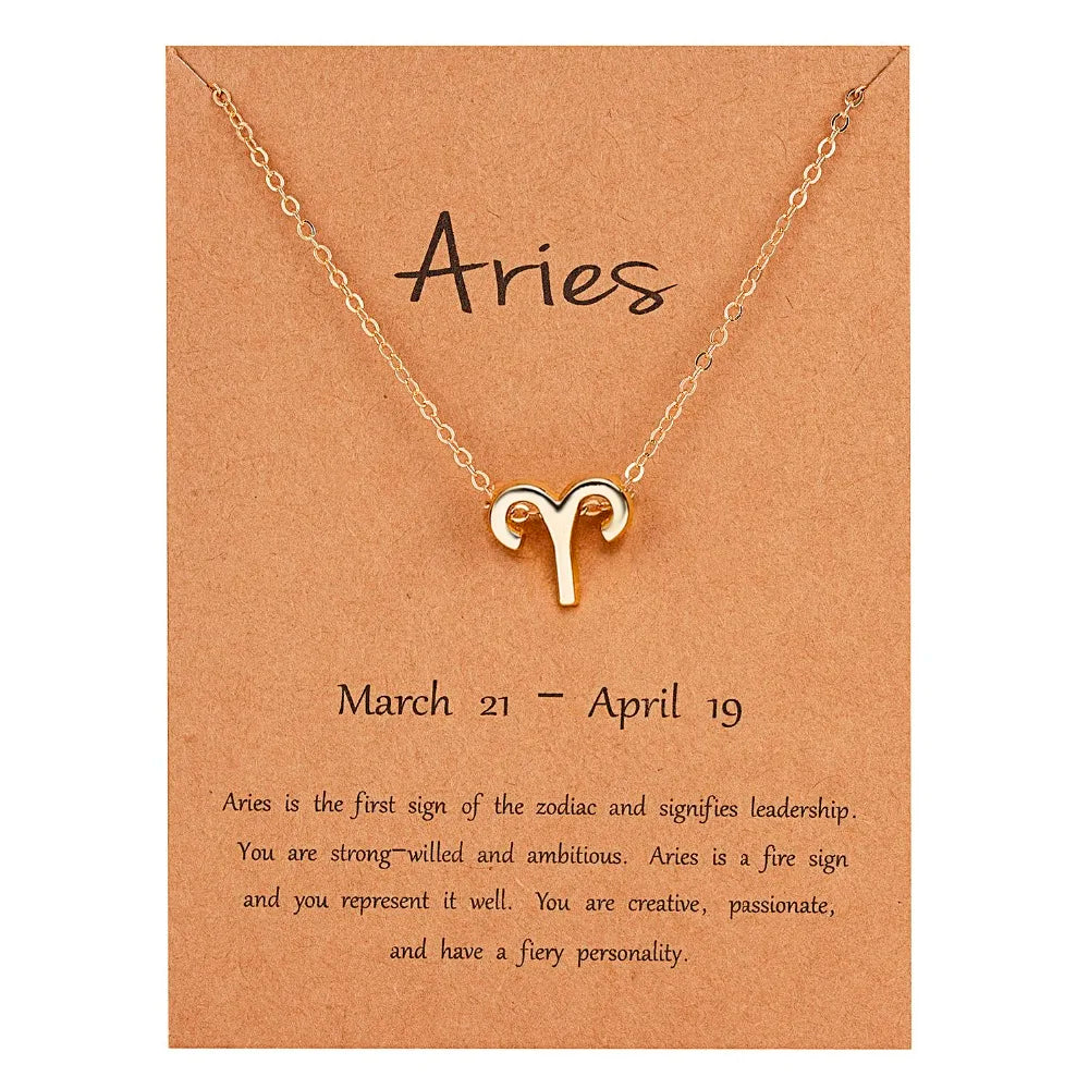 Zodiac Sign Constellation Pendant Choker Charm Necklace