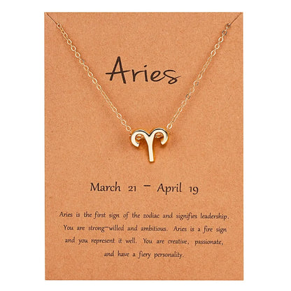 Zodiac Sign Constellation Pendant Choker Charm Necklace