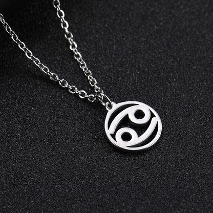 Zodiac Pendant Stainless Steel Necklace