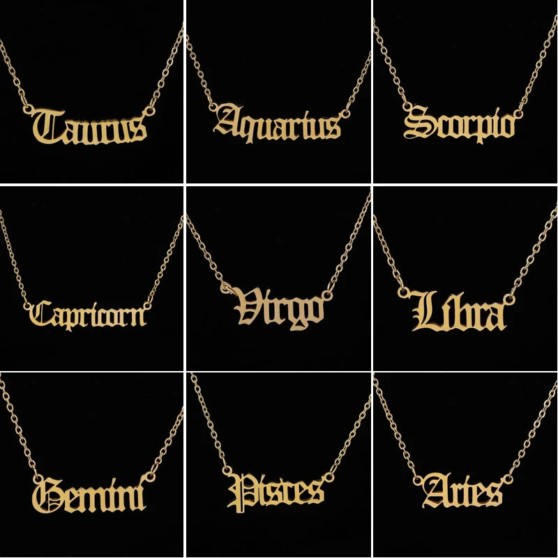 Personalized Jewelry Zodiac Sign Astrology Necklace