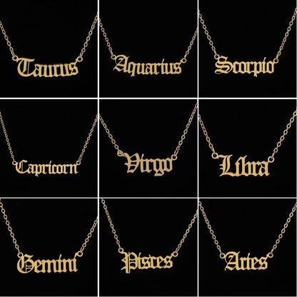 Personalized Jewelry Zodiac Sign Astrology Necklace