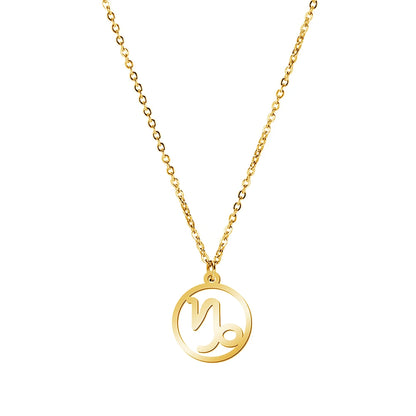 Zodiac Pendant Stainless Steel Necklace
