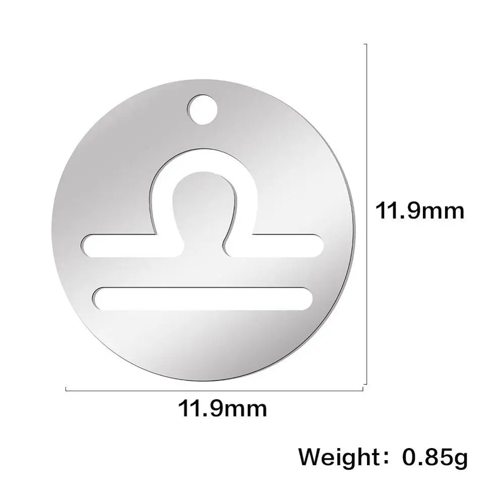 Zodiac Sign Stainless Steel Charm Pendant