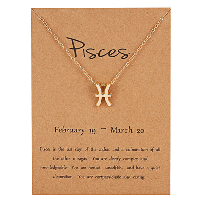 Zodiac Sign Constellation Pendant Choker Charm Necklace