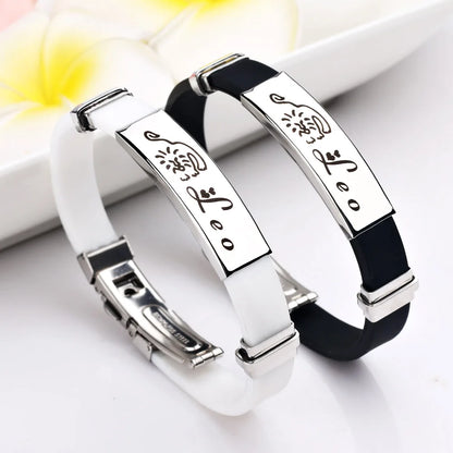 Constellations Sign Rubber Personalized Zodiac Sign Cuff Bracelets